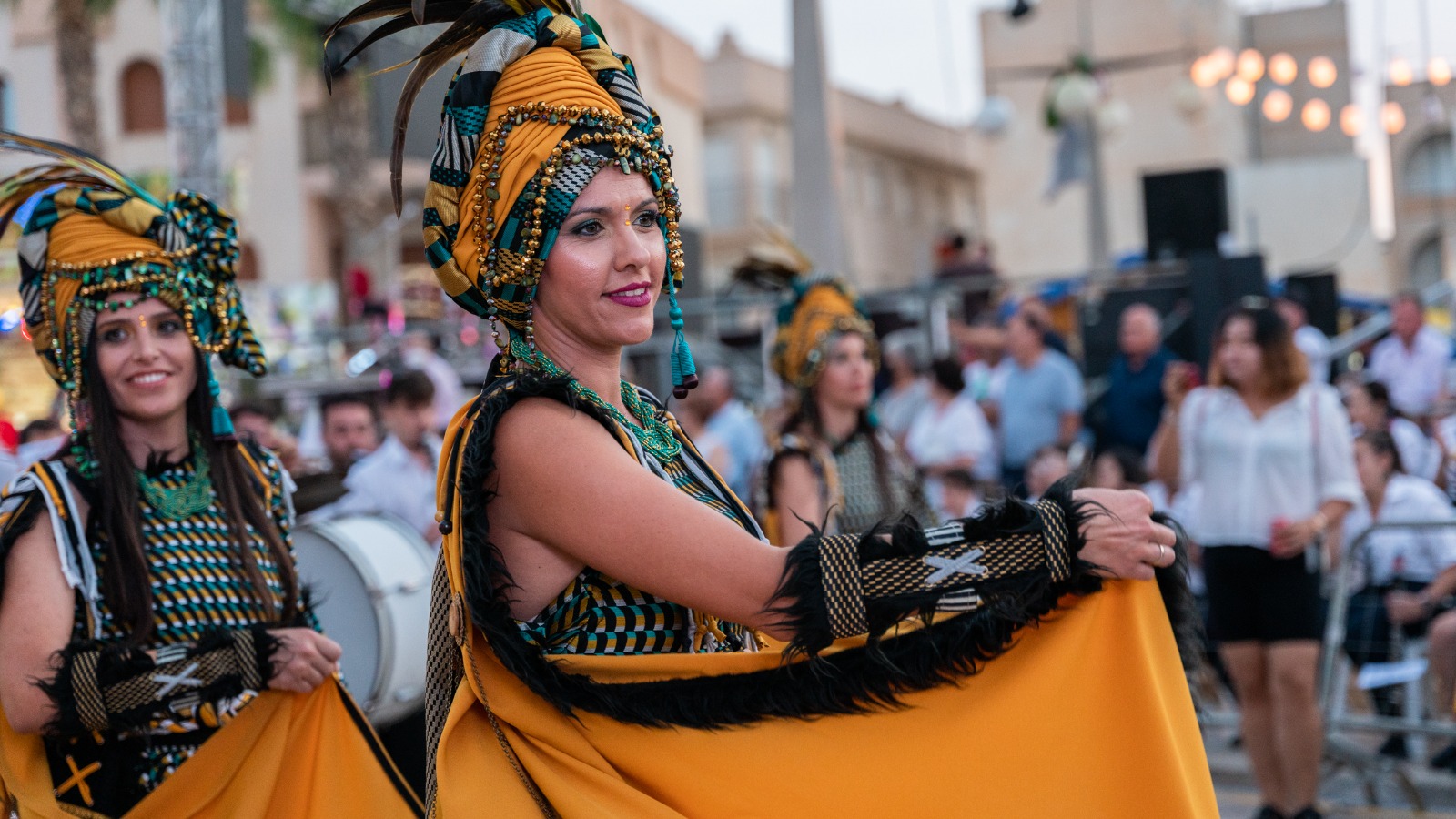 Dancers in Moors and Christians costumes during the Mig Any celebration